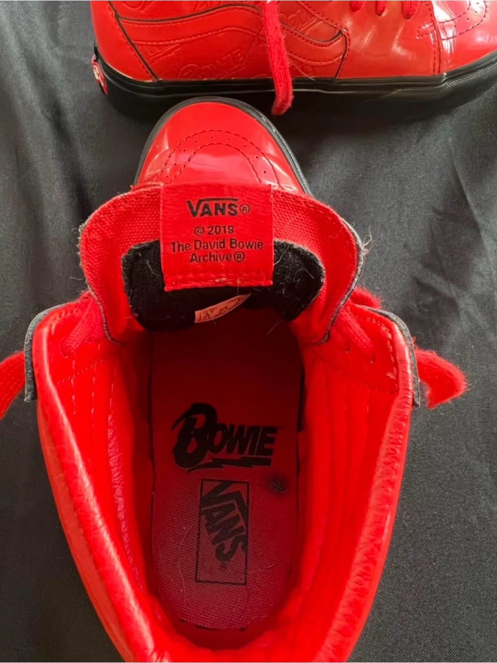 David Bowie Vans Red High-Top Sneakers/Skate shoes - Picture 12 of 13